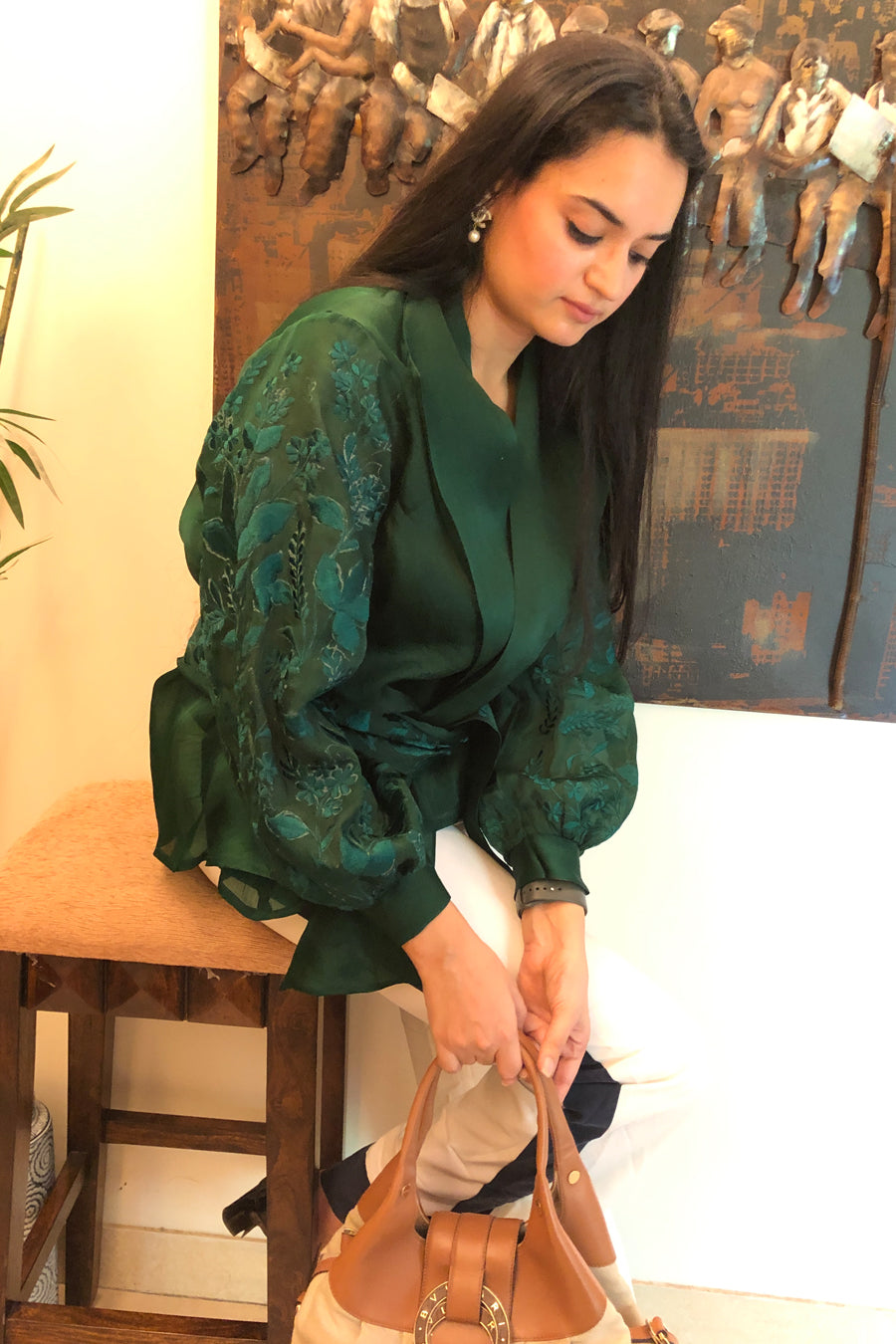Organza shirt & brocade pant set – Juhi Nanda